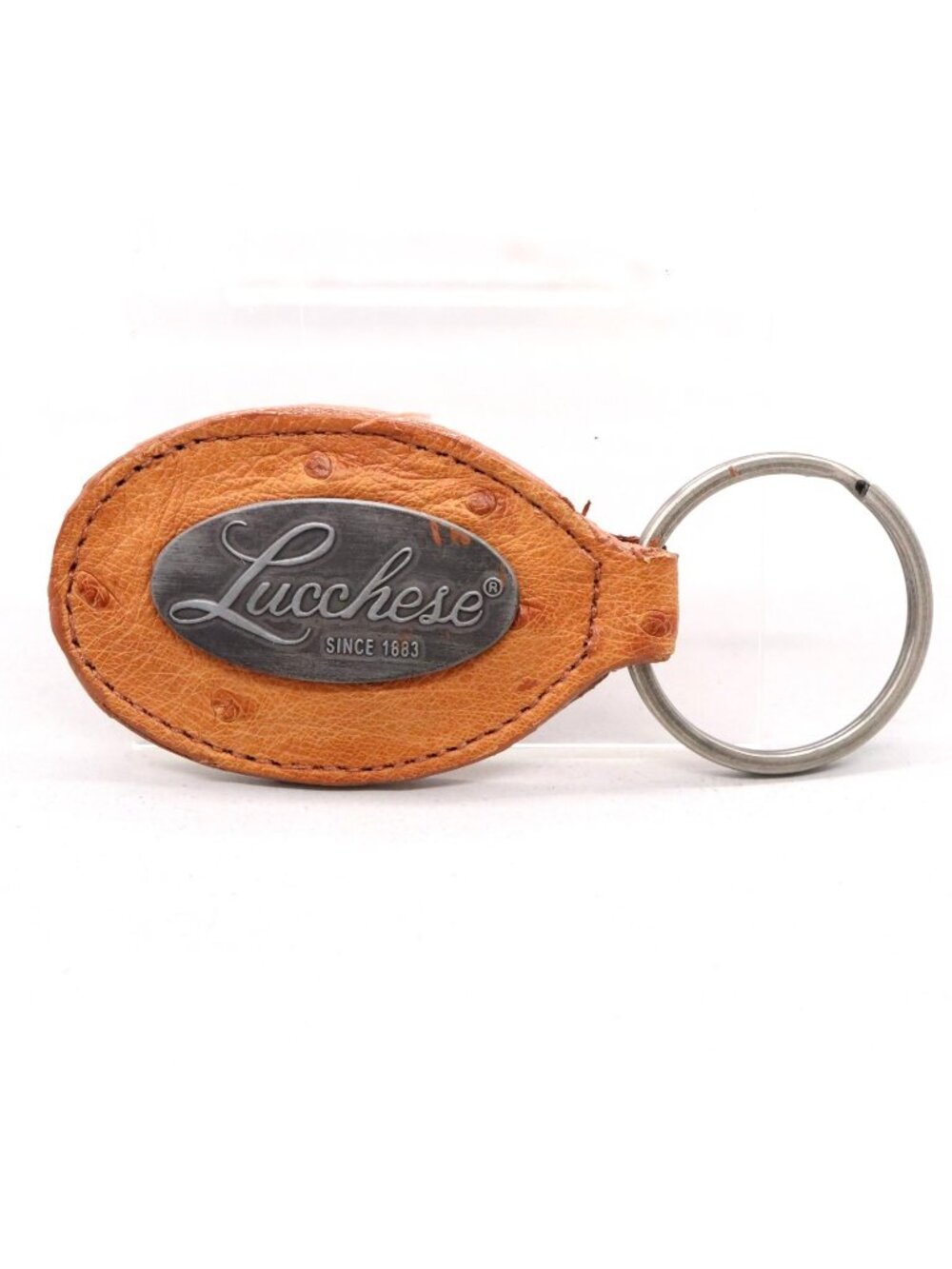 Lucchese Ostrich Leather Keychain Keyfob NOS Vintage g